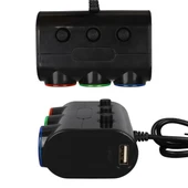 Olesson 1523 12-24V Çift USB Girişli 120W 80cm Kablolu 3'LÜ Araç Çakmak Çoklayıcı thumbnail 1