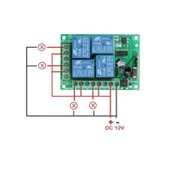 433MHz RF 4 Kanal Röle Modül DC 12V 4 Buton Kumanda Kablosuz Motor Pompa Fan Lamba Perde Akıllı Ev thumbnail 5
