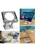 Yükseklik Ayarlı 7-12 inç Metal Tablet Soğutucu Masaüstü 360 Dönen Ayaklı Laptop Standı ipad Tutucu thumbnail 3