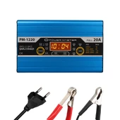 POWERMASTER PM-1220 12 VOLT MAX 20 AMPER LCD EKRANLI KURU - ASİT - JEL AKÜ ŞARJ CİHAZI thumbnail 1