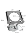 Yükseklik Ayarlı 7-12 inç Metal Tablet Soğutucu Masaüstü 360 Dönen Ayaklı Laptop Standı ipad Tutucu thumbnail 2