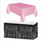 Pembe Masa Örtüsü, Siyah Masa Eteği thumbnail 1
