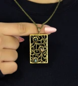 Doğal Taş Labradorit 3'lü Doğal Taşlı Antik Kadın Kolye euk45lbt thumbnail 1