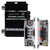 MagicVoice YW-191L 12 Volt 100 Watt Motosiklet Bluetooth Amfi USB/SD 2 Kanal Pazarcı - Anfi (125X95X40mm) thumbnail 1