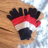 Garson Beden Erkek Çocuk Eldiven Siyah Kırmızı  8-12 yaş thumbnail 1