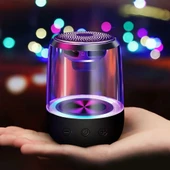 MAGICVOICE MV-24696 600 MAH TAŞINABİLİR RGB MİKROFONLU AUX/TF/BLUETOOTH 3 W HOPARLÖR SPEAKER (BEYAZ) thumbnail 3