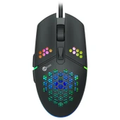 LENOVO LECOO MS105 3200 DPI 6 TUŞLU KABLOLU RGB LED AYDINLATMALI GAMING MOUSE thumbnail 1