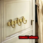 Metal 3'lü Askı Birleşik Vestiyer Duvar Monteli Askı Dolap Askılığı Vidalı Gold Elbise Askısı 1 Adet thumbnail 4