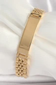 HEYF 316L Çelik Gold Renk Zincir Künye Model Erkek Bileklik thumbnail 1