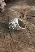 HEYF Antik Gümüş Renk Palyaço Model Ayarlanabilir Erkek Yüzük thumbnail 2