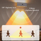 Ledx SK-BD188F Çift Yönlü Hareket Sensörlü Dekoratif Şarjlı Duvar Aplik 2 Mercekli 15 Smd Ledli 3000K-4000K-6500K thumbnail 3