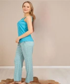 Baha Perfect Club Kadın İp Askılı V Yaka Pijama Takımı 4362T - 1 Adet  M Turkuaz thumbnail 1