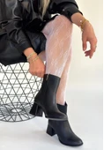 Tendy Siyah Cilt Topuklu Bot thumbnail 1