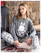 Aydoğan Kadın Bisiklet Yaka TERMAL Pijama Takımı 30062G- 1 Adet  XL Gri thumbnail 1