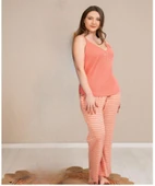 Baha Perfect Club Kadın İp Askılı V Yaka Pijama Takımı 4362K - 1 Adet  M Kiremit thumbnail 1