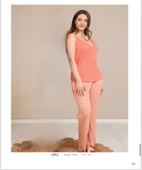 Baha Perfect Club Kadın İp Askılı V Yaka Pijama Takımı 4362K - 1 Adet  M Kiremit thumbnail 2