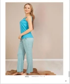 Baha Perfect Club Kadın İp Askılı V Yaka Pijama Takımı 4362T - 1 Adet  M Turkuaz thumbnail 2