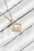 HEYF 316L Çelik Zirkon Taşlı Yıldız Model Gold Renk Kadın Kolye thumbnail 1