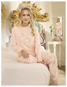 Aydoğan Kadın Bisiklet Yaka TERMAL Pijama Takımı 240673P- 1 Adet  L Pudra thumbnail 1