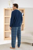 Pijamoni Erkek Düğme Yaka Kışlık Polar Pijama Takımı 6100/5,5 - 1 Adet  L Lacivert thumbnail 3