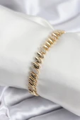 HEYF Pirinç VIP Seri Gold Renk Arpa Model Kadın Bileklik thumbnail 1