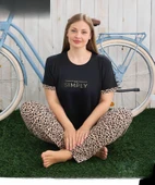 Pijamoni Kadın Milan Büyük Beden Bisiklet Yaka Kısa Kol İnce Pijama Takımı 7665/13- 1 Adet  Siyah 3XL thumbnail 1