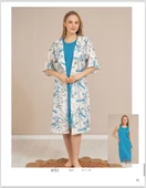 Baha Perfect Club Kadın Gecelik Sabahlık Takım 4351 - 1 Adet  M Mavi thumbnail 3