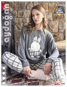 Aydoğan Kadın Bisiklet Yaka TERMAL Pijama Takımı 30062G- 1 Adet  XL Gri thumbnail 2