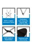 Box&Box Alüminyum Katlanabilir Kamp Sandalyesi, Piknik Sandalyesi, Taşıma Çantalı, Kumaş, Siyah thumbnail 4