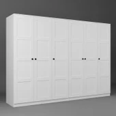 Lucas 6 Kapaklı,15 Raf Bölmeli Yüklük & Askılıklı Geniş Elbise Dolabı-Gardırop Beyaz 190x270 cm - 6