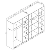 Lucas 6 Kapaklı,15 Raf Bölmeli Yüklük & Askılıklı Geniş Elbise Dolabı-Gardırop Beyaz 190x270 cm - 8