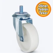 Döner Tablalı 125" Kemik Teker Vidali Kolay Montajlı Sessiz Dayanıklı Mobilya Sehpa Tekerleği thumbnail 2