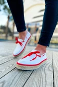 CH311 - Espadril Erkek Ayakkabı BEYAZ/KIRMIZI thumbnail 3