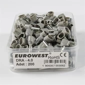 Eurowest 2x4,00mm Gri Çift Girişli İzoleli Yüksük ( 1 Kutu 200 Adet ) thumbnail 1