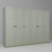 Lucas 6 Kapaklı,15 Raf Bölmeli Yüklük & Askılıklı Geniş Elbise Dolabı-Gardırop Yeşil 190x270 cm thumbnail 6