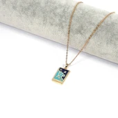 Çelik Kolye, Altın Kaplama Yay Burcu Kadın Kolye K-142 thumbnail 2