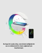 Bluetooth 5.0 Hoparlör – Kablosuz Şarj, RGB Gece Lambası ve FM Radyo thumbnail 4