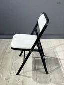 Katlanır Kamp Sandalyesi Kirli Beyaz Piknik Sandalyesi - Tekli thumbnail 4