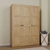 Lucas 3 Kapılı Yüklük, Yorgan, Yastık Dolabı - Safir Meşe - 2