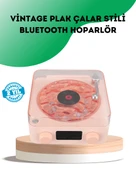 Retro Bluetooth Hoparlör – Kristal Ses, Gece Lambası, Saatli Tasarım thumbnail 1