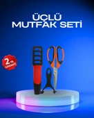 Profesyonel Mutfak Makas Seti –  Kesim Makası + Soyacak + Bileyici thumbnail 1