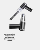 Kablosuz El Süpürgesi – Araç İçi Temizlik İçin 5500PA Güçlü Emiş, USB Şarjlı thumbnail 5