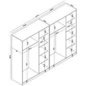 Lucas 6 Kapaklı, 12 Raf Bölmeli, Askılıklı Geniş Elbise Dolabı, Gardırop, Beyaz 190*270 thumbnail 8