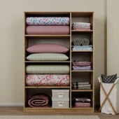 Lucas 3 Kapılı Yüklük, Yorgan, Yastık Dolabı - Safir Meşe - 3