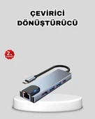 Type-C Çoklu Dönüştürücü – Alüminyum Gövde, Hızlı Veri Aktarımı ve Şarj Desteği thumbnail 1