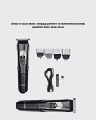 Kablosuz Paslanmaz Çelik Bıçaklı Profesyonel Saç ve Sakal Tıraş Makinesi–Sessiz, Güçlü ve Ergonomik thumbnail 2