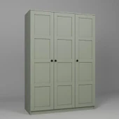 Lucas 3 Kapaklı, 6 Raf Bölmeli, Askılıklı Geniş Elbise Dolabı, Gardırop – Yeşil - 6