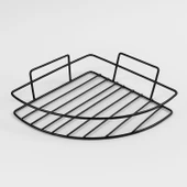 Tek Katlı Duş Şampuanlık Banyo Rafı Metal Şampuan ve Aksesuar Düzenleyici Vidalı Montaj Siyah Renk thumbnail 6