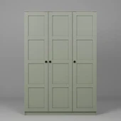 Lucas 3 Kapaklı, 6 Raf Bölmeli, Askılıklı Geniş Elbise Dolabı, Gardırop – Yeşil - 5