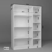 Lucas 3 Kapılı Yüklük, Yorgan, Yastık Dolabı - Mat Beyaz - 8